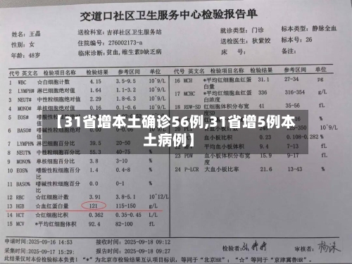 【31省增本土确诊56例,31省增5例本土病例】