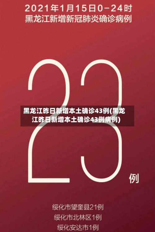 黑龙江昨日新增本土确诊43例(黑龙江昨日新增本土确诊43例病例)