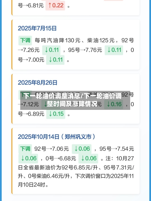 下一轮油价调整消息/下一轮油价调整时间及涨降情况-第3张图片