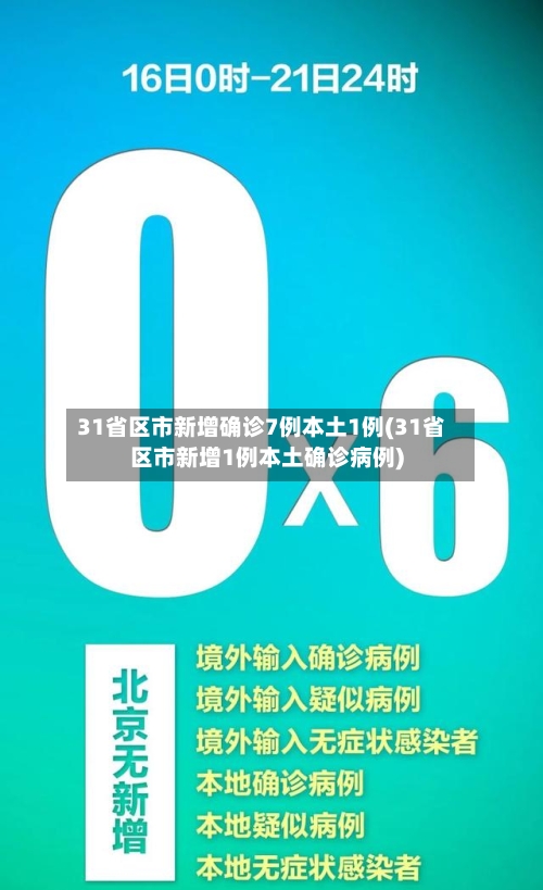 31省区市新增确诊7例本土1例(31省区市新增1例本土确诊病例)-第2张图片