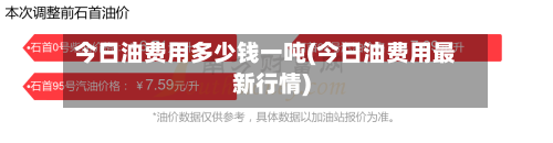 今日油费用多少钱一吨(今日油费用最新行情)-第2张图片