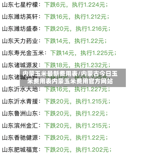 内蒙玉米最新费用表/内蒙古今日玉米费用表内蒙玉米费用官方网站-第2张图片