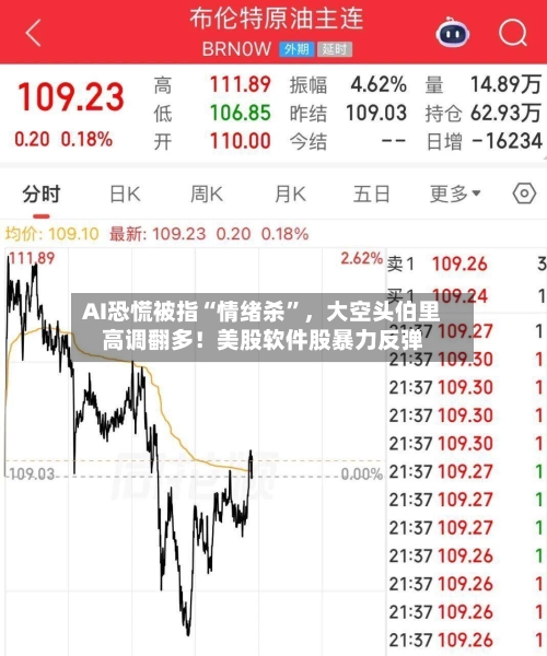 AI恐慌被指“情绪杀”，大空头伯里高调翻多！美股软件股暴力反弹-第2张图片
