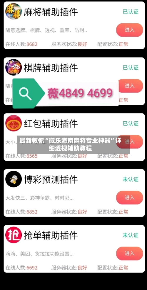 最新教你“微乐海南麻将专业神器”详细透视辅助教程-第3张图片