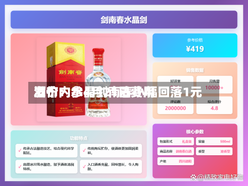 酒价内参4月21日费用发布：水晶剑南春小幅回落1元-第2张图片