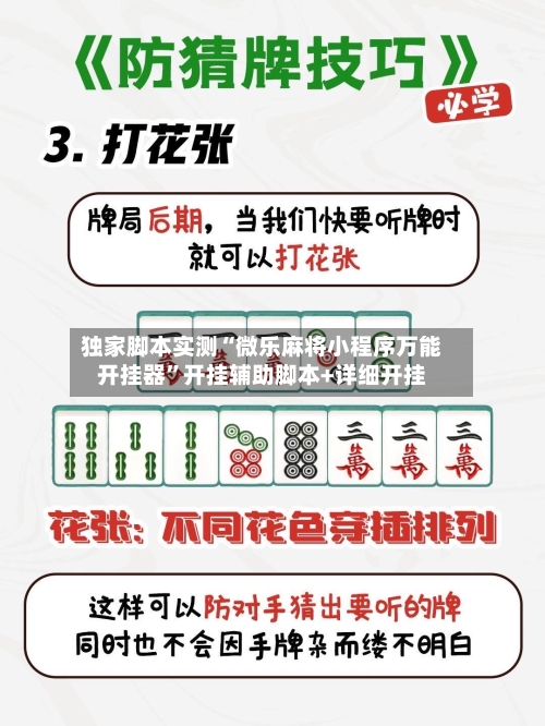 独家脚本实测“微乐麻将小程序万能开挂器”开挂辅助脚本+详细开挂-第2张图片