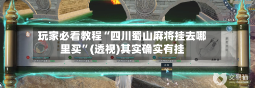 玩家必看教程“四川蜀山麻将挂去哪里买”(透视)其实确实有挂-第3张图片