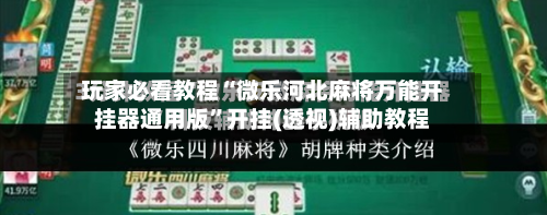 玩家必看教程“微乐河北麻将万能开挂器通用版”开挂(透视)辅助教程-第2张图片