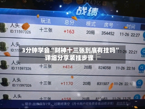 3分钟学会“财神十三张到底有挂吗”详细分享装挂步骤-第2张图片