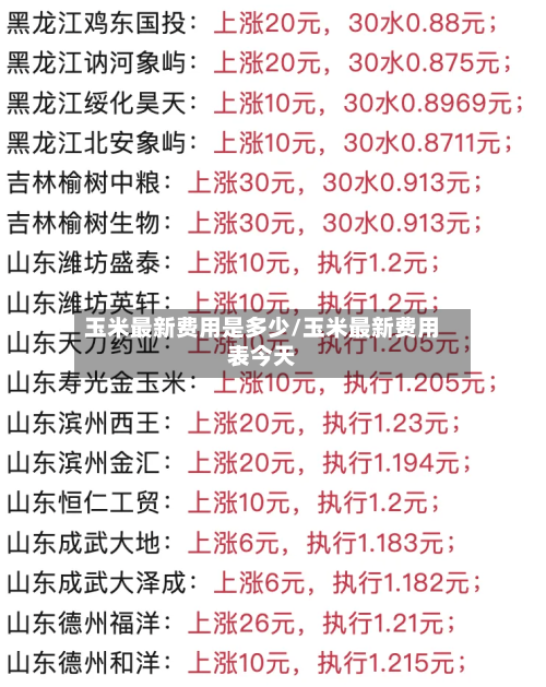 玉米最新费用是多少/玉米最新费用表今天