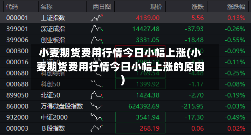 小麦期货费用行情今日小幅上涨(小麦期货费用行情今日小幅上涨的原因)-第3张图片
