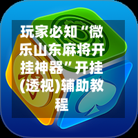 玩家必知“微乐山东麻将开挂神器”开挂(透视)辅助教程-第2张图片