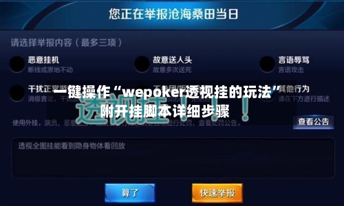 一键操作“wepoker透视挂的玩法	”附开挂脚本详细步骤-第2张图片