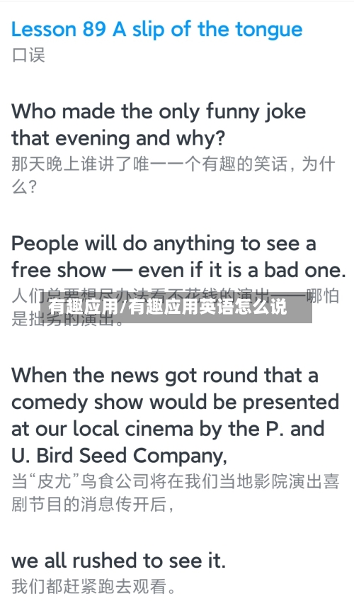 有趣应用/有趣应用英语怎么说