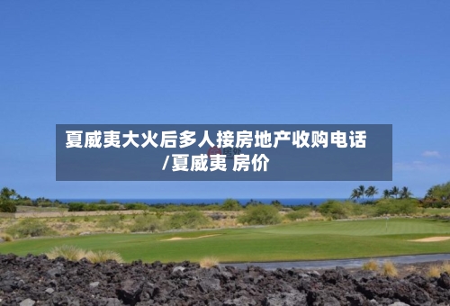 夏威夷大火后多人接房地产收购电话/夏威夷 房价