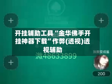 开挂辅助工具“金华佛手开挂神器下载”作弊(透视)透视辅助