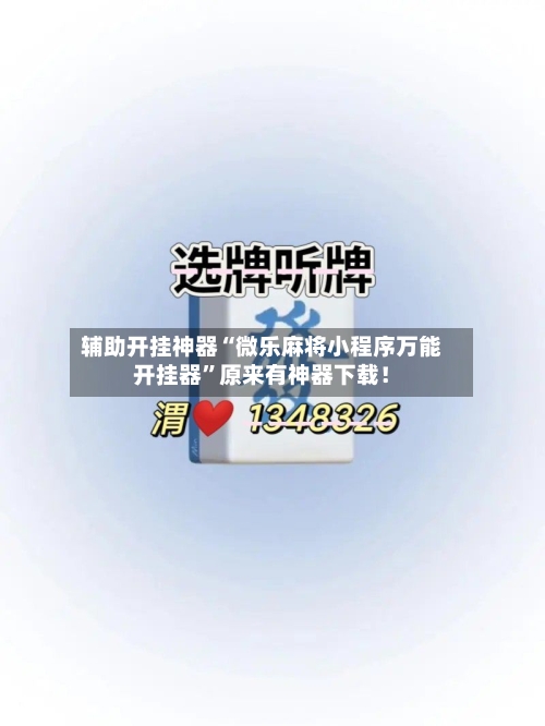 辅助开挂神器“微乐麻将小程序万能开挂器”原来有神器下载！-第2张图片