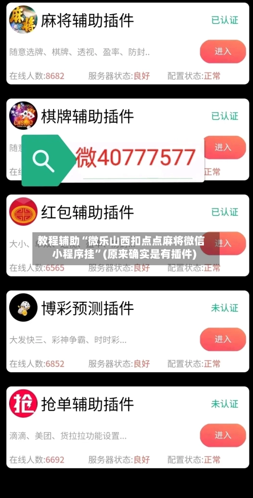 教程辅助“微乐山西扣点点麻将微信小程序挂”(原来确实是有插件)
