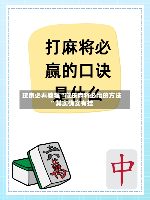 玩家必看教程“微乐麻将必赢的方法	”其实确实有挂-第2张图片