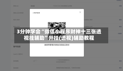 3分钟学会“微信小程序财神十三张透视挂辅助	”开挂(透视)辅助教程-第2张图片