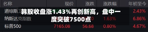 韩股收盘涨1.43%再创新高，盘中一度突破7500点-第3张图片
