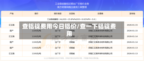 查铝锭费用今日铝价/查一下铝锭费用