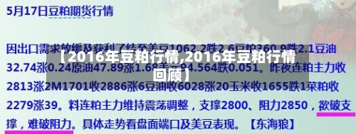 【2016年豆粕行情,2016年豆粕行情回顾】-第2张图片