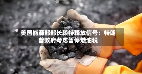 美国能源部部长赖特释放信号：特朗普政府考虑暂停燃油税