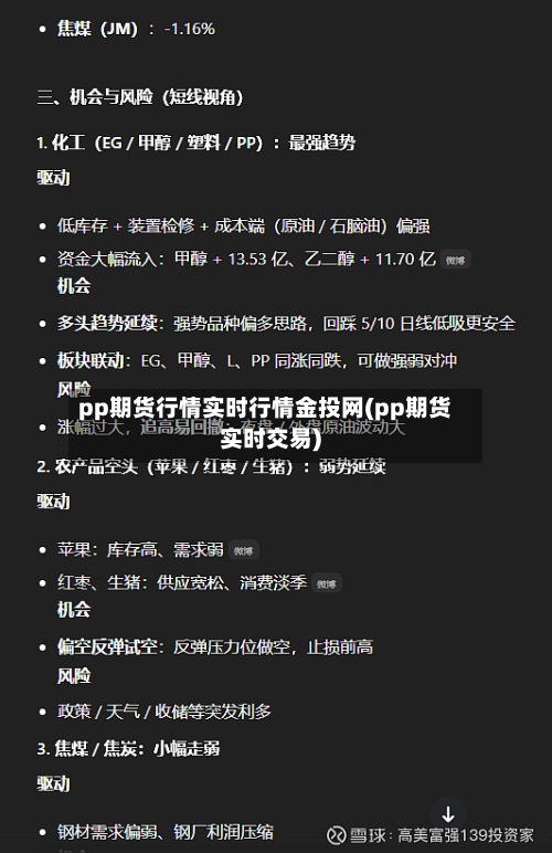 pp期货行情实时行情金投网(pp期货实时交易)