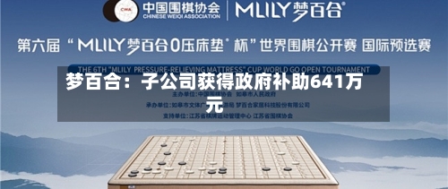梦百合：子公司获得政府补助641万元