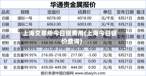 上海交易所今日银费用(上海今日银价查询)-第3张图片